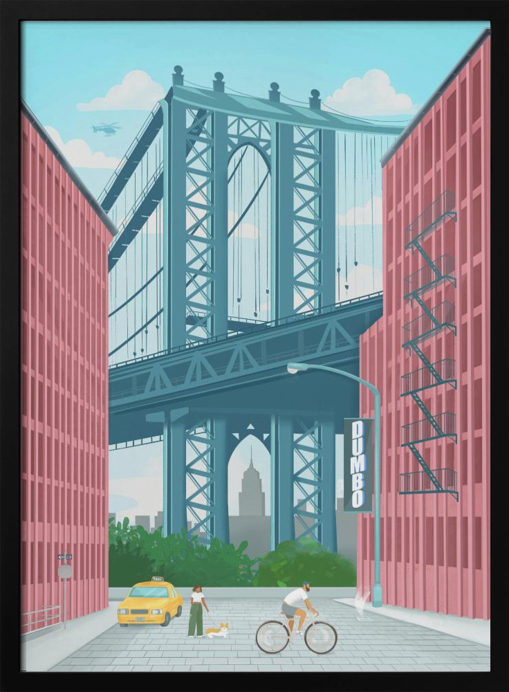 Affiche - Dumbo, New York cadre de poster en bois foncé