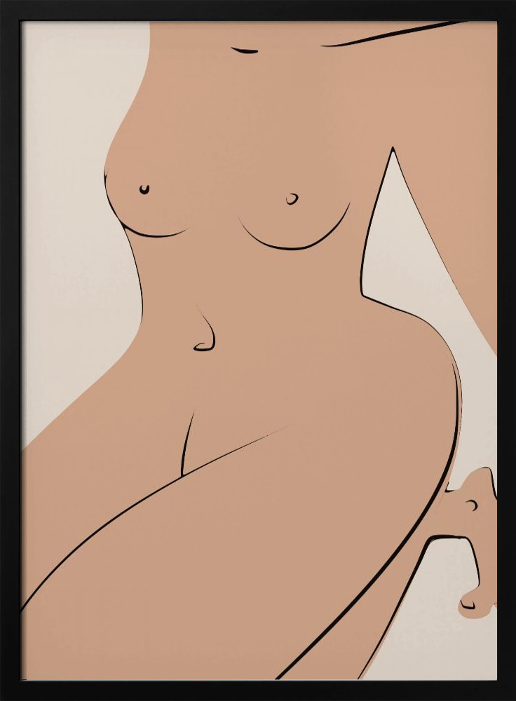 Poster - Nude In Cube dark wood poster frame