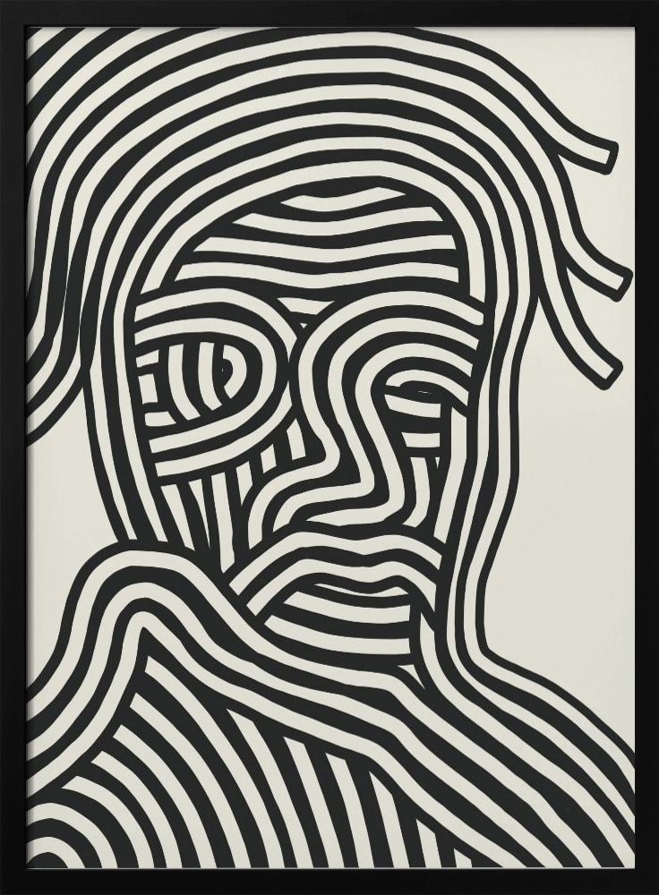 Poster - Stripe Portrait dark wood poster frame