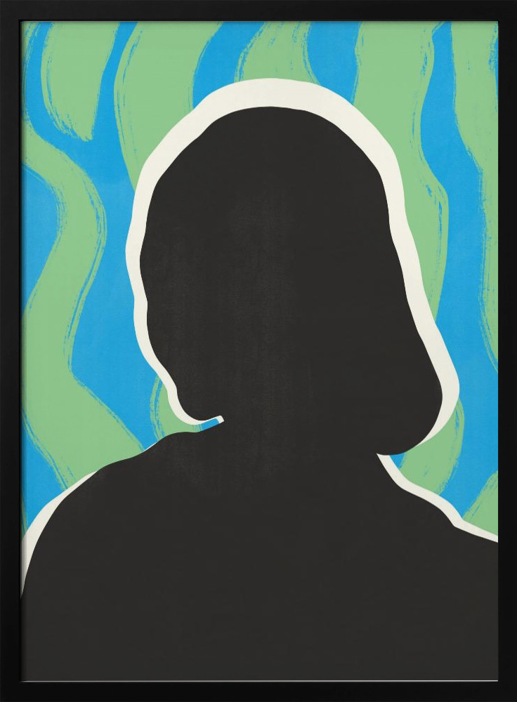 Poster - Anonymous Portrait In Cool Colors dark wood poster frame