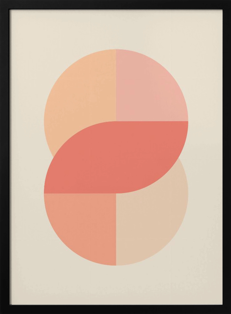 Plakat - Peach 42 ramka na plakat z ciemnego drewna