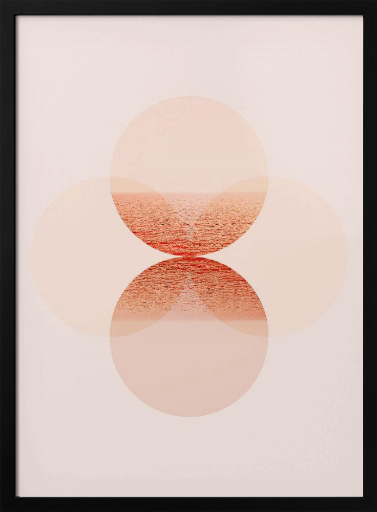 Plakat - Lunar Blush II ramka na plakat z ciemnego drewna