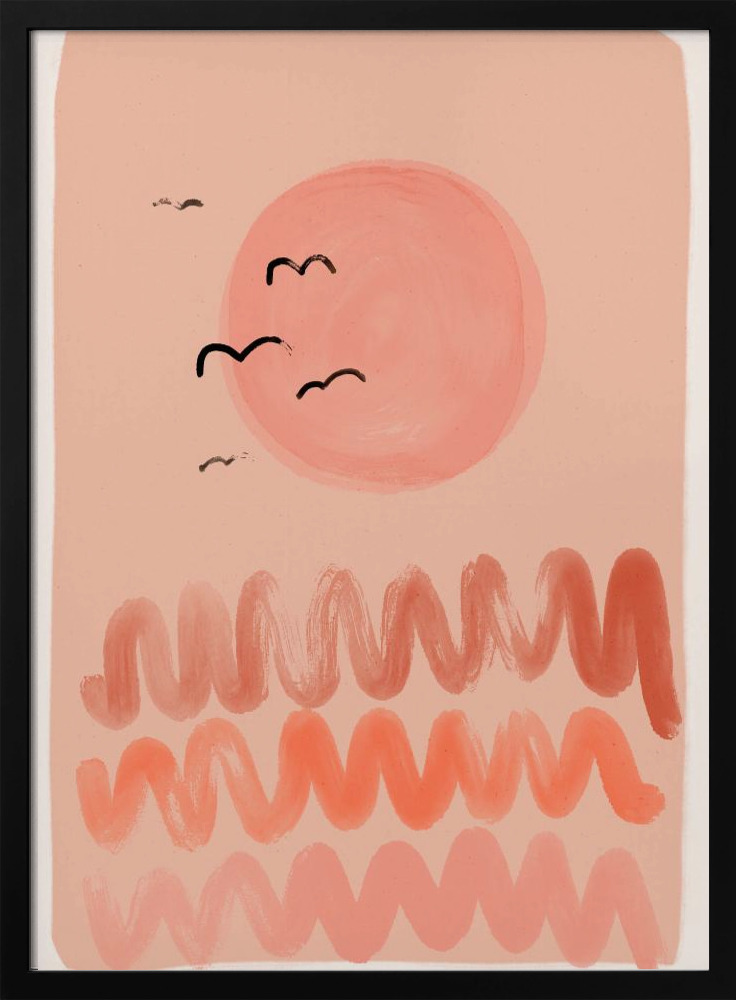 Poster - Peachy Sunset dark wood poster frame