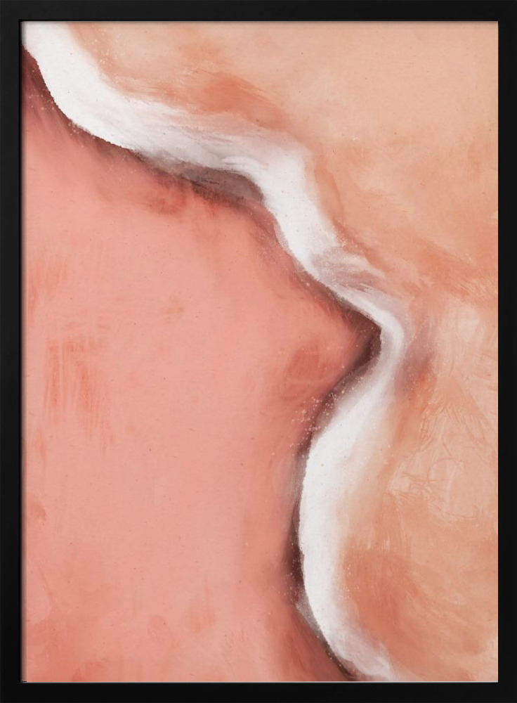Poster - Peachy Wave dark wood poster frame