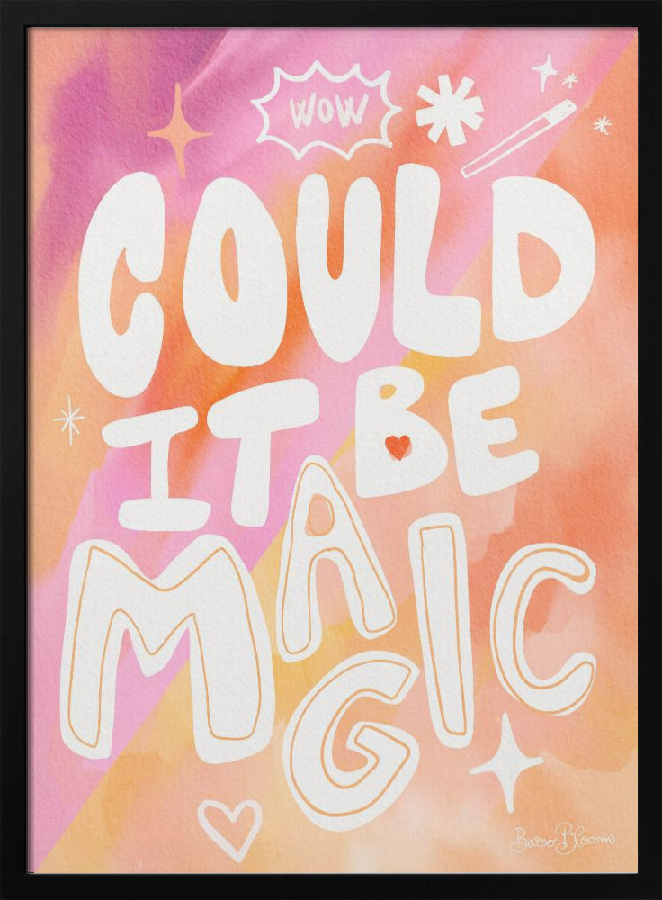 Poster - Could it Be Magic - Peach Pink dark wood poster frame