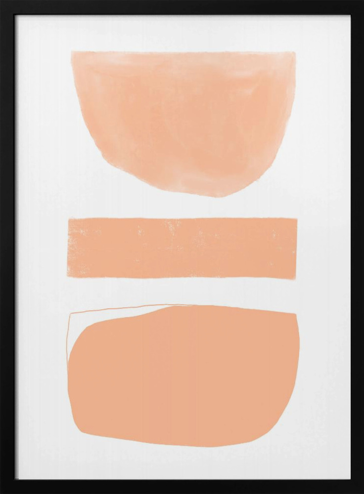 Poster - Abstract Shapes Peach dark wood poster frame