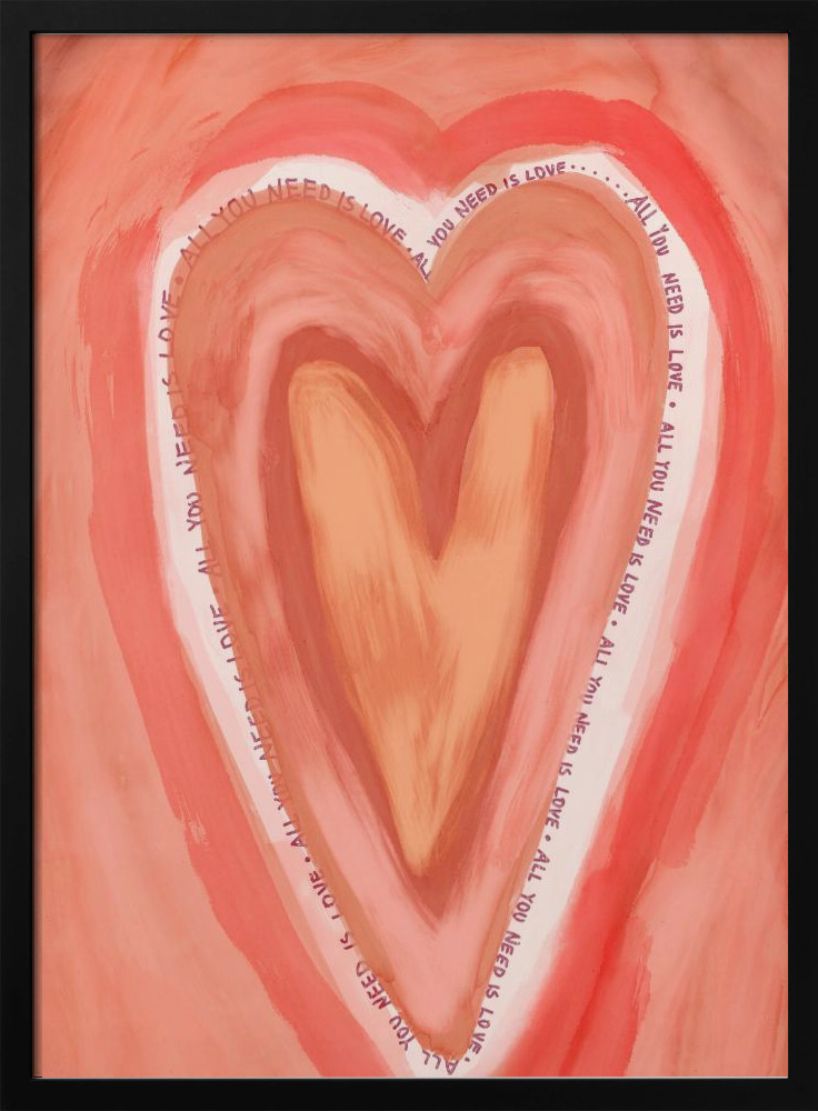 Poster - All You Need Is Love dark wood poster frame