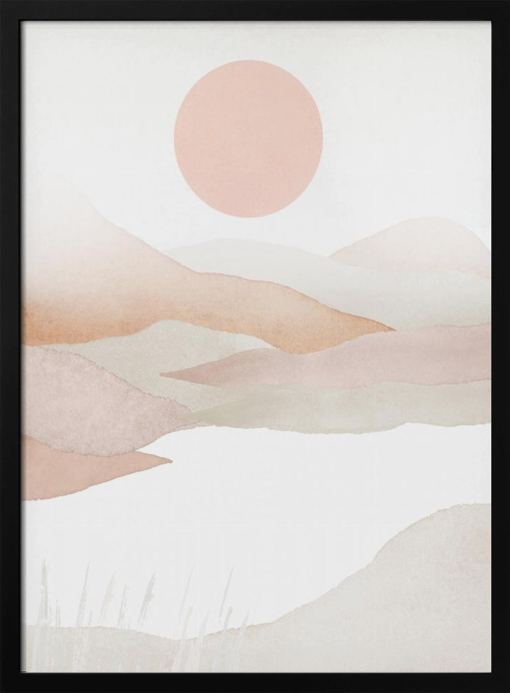 Affiche - Mountains in pink-2 cadre de poster en bois foncé