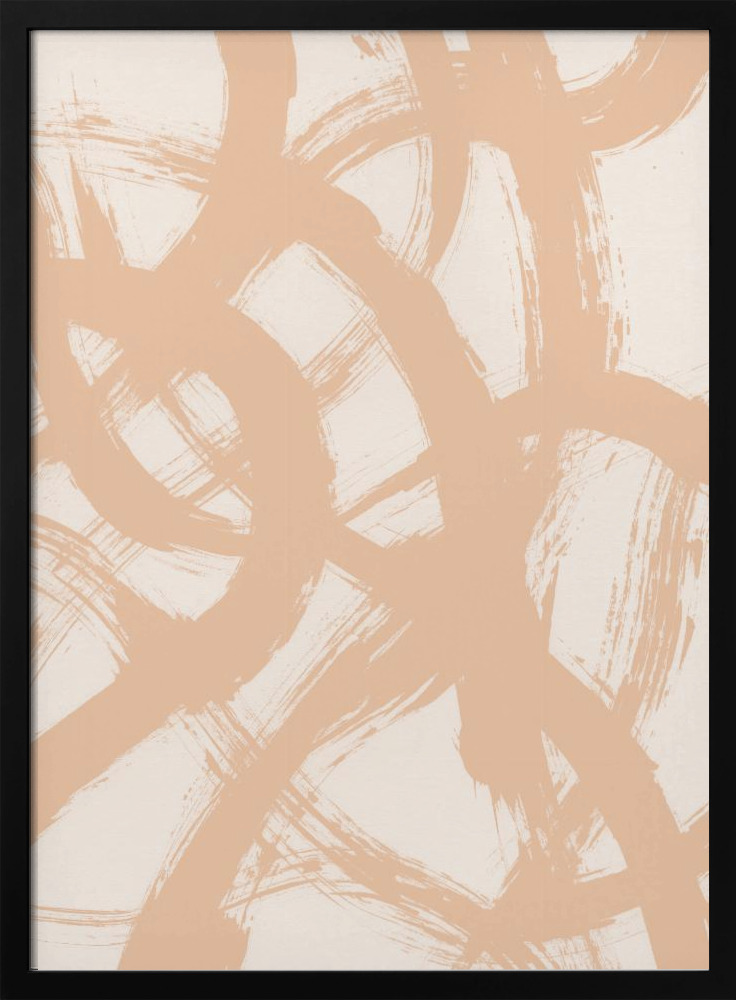 Poster - Abstract Brush Strokes 98B dark wood poster frame