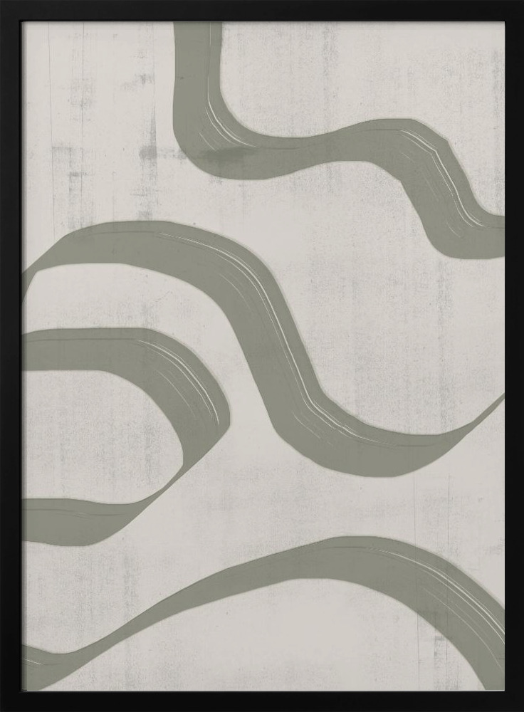 Poster - Green Waves No.2 dark wood poster frame
