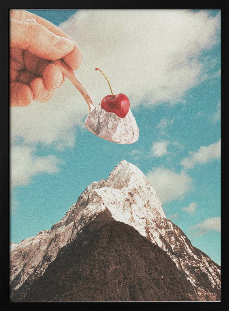 Poster - Ice Cream Sundae Summit dark wood poster frame