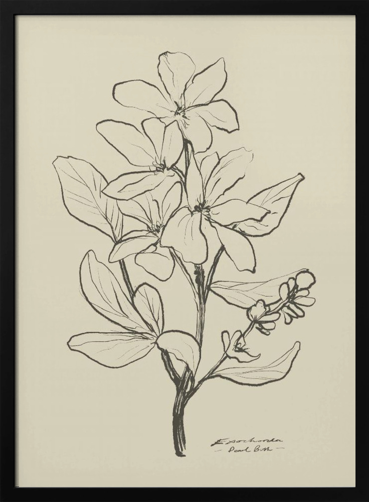 Poster - Floral 1 dark wood poster frame