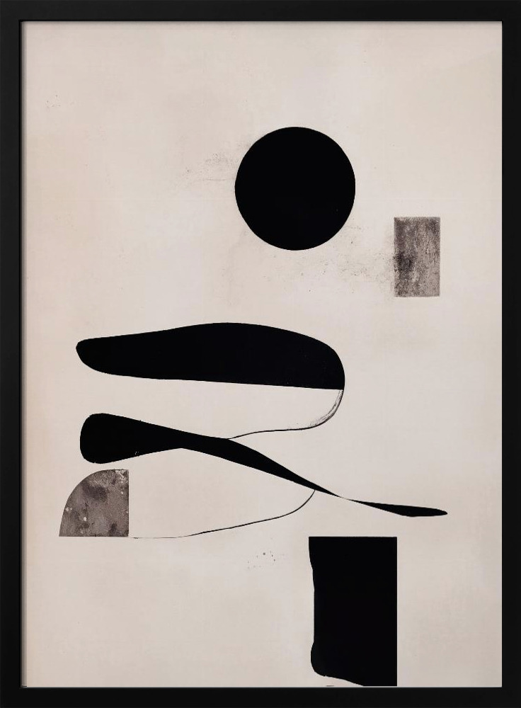 Poster - Minimalist Objects posterframe van donker hout