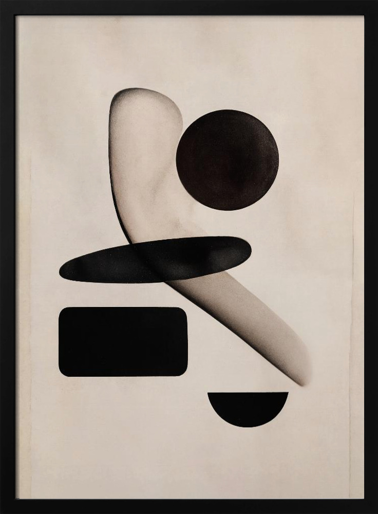 Poster - Mid Century Modern Objects posterframe van donker hout