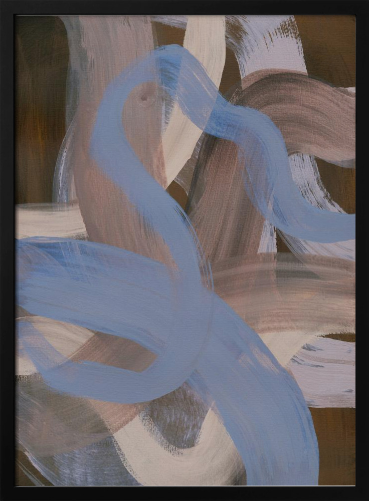 Poster - Abstract Brush Strokes 124X dark wood poster frame