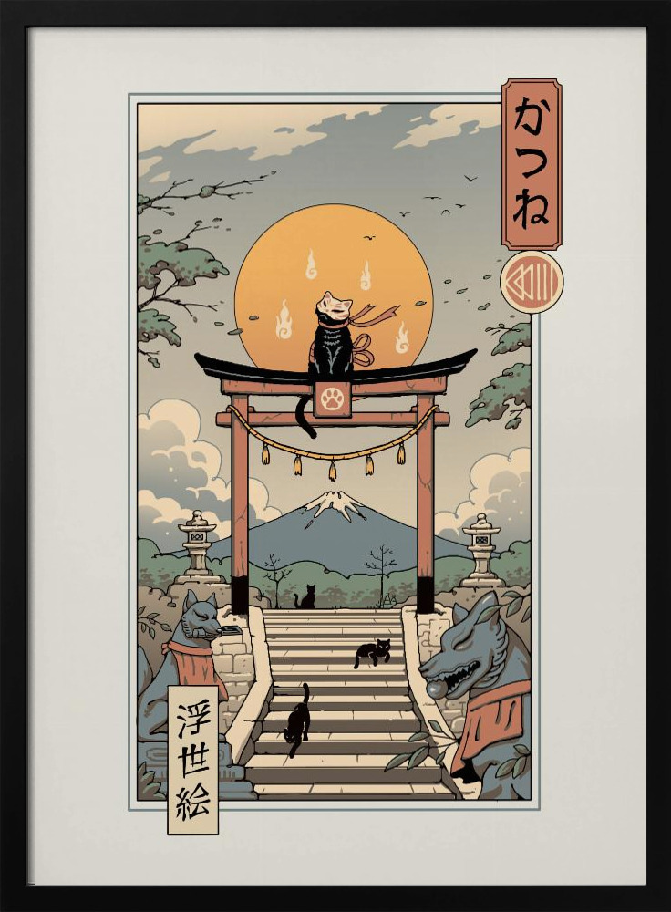 Poster - Catsune Inari dark wood poster frame