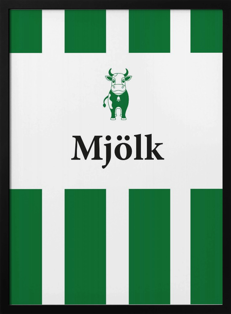 Affiche - Mjölk Röd cadre de poster en bois foncé