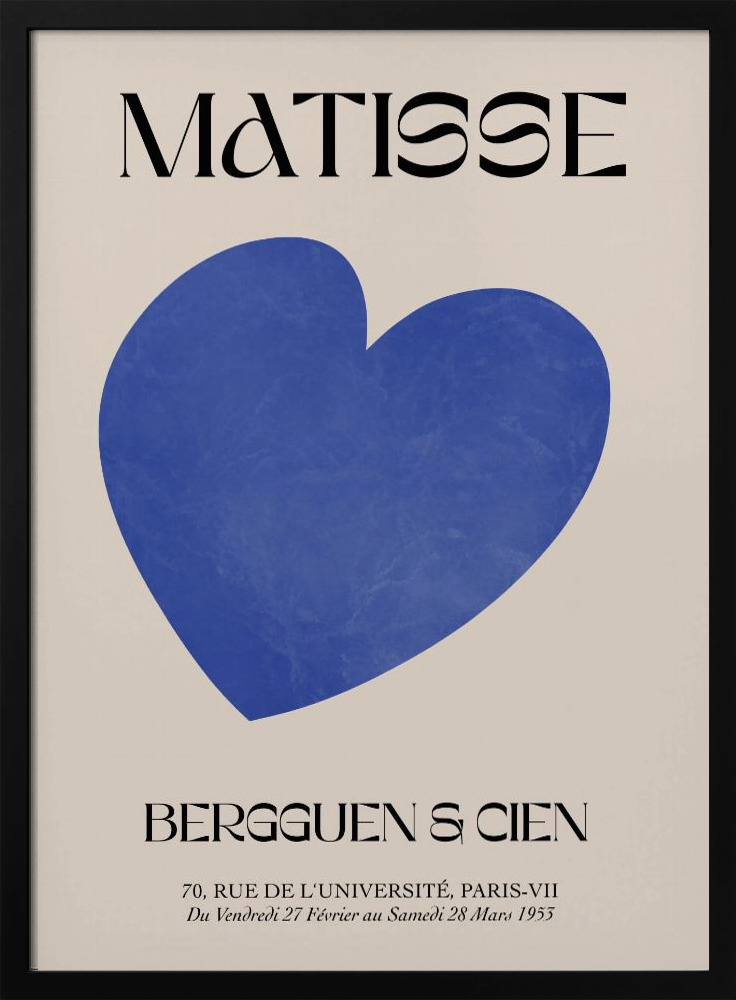 Poster - Blue Heart dark wood poster frame