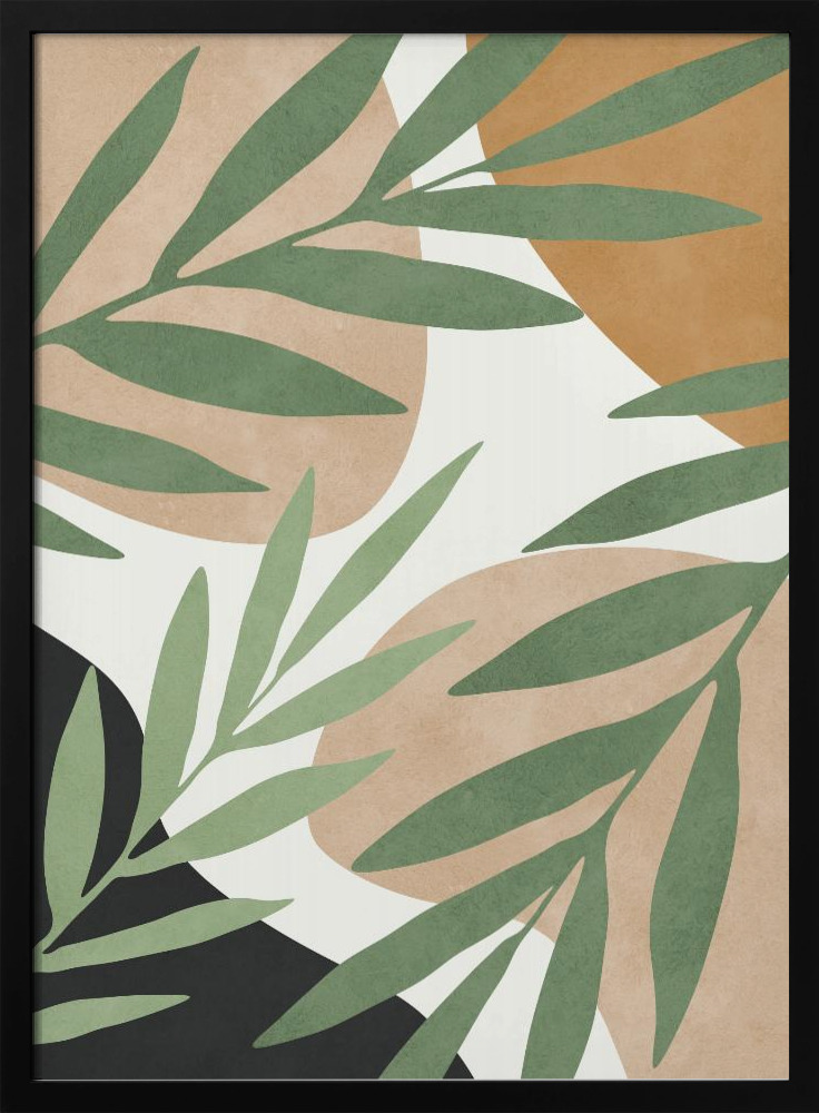 Poster - Floral and tropical 5 dark wood poster frame
