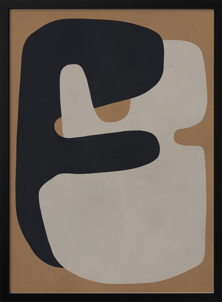 Poster - Brown and black art 1 dark wood poster frame