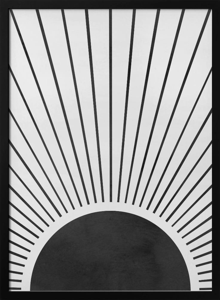 Poster - Sun rays dark wood poster frame