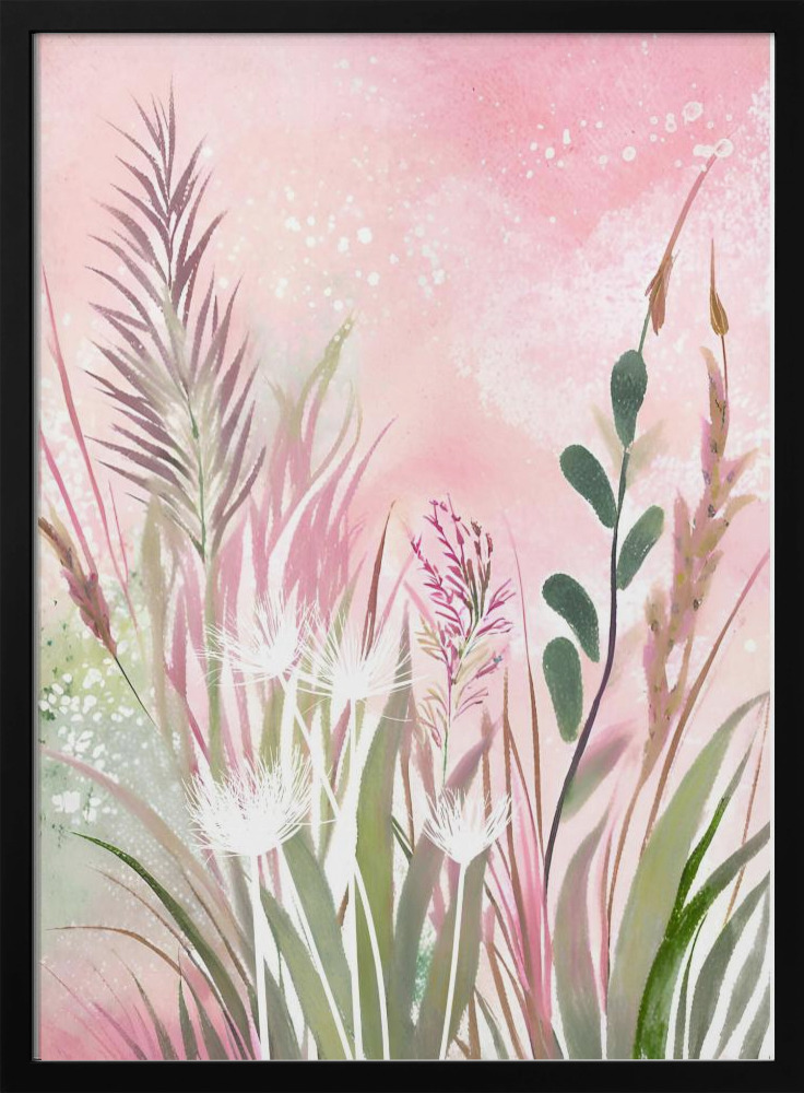 Poster - Pink and Green 32 dark wood poster frame