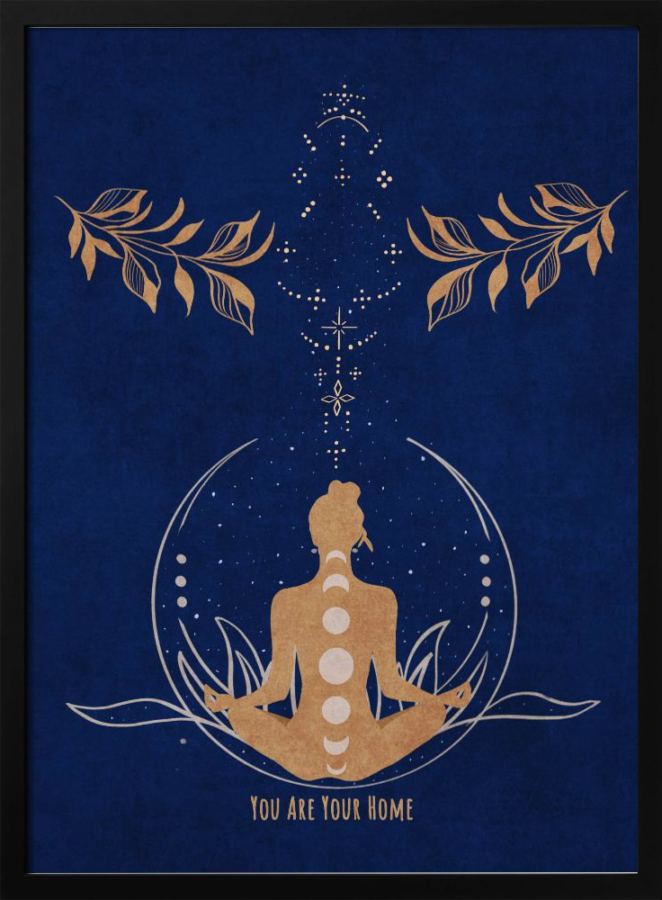 Poster - Soulful Serenity posterframe van donker hout