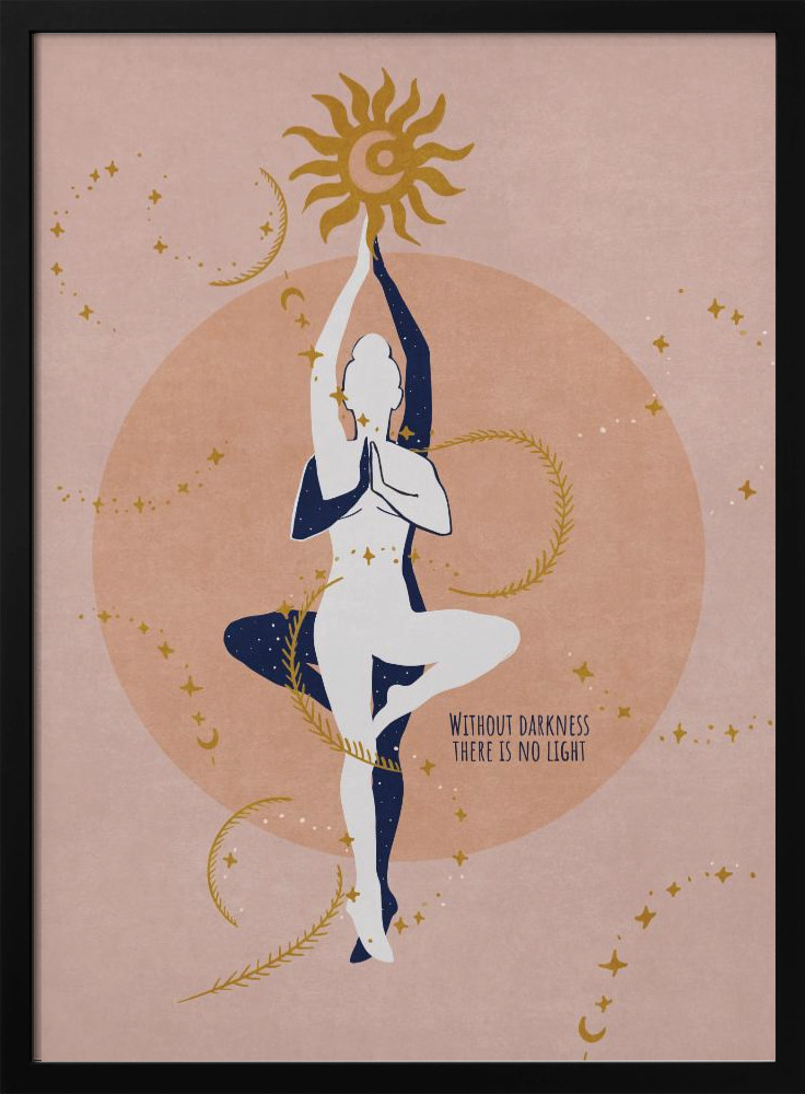 Poster - Yin Yang Balance posterframe van donker hout