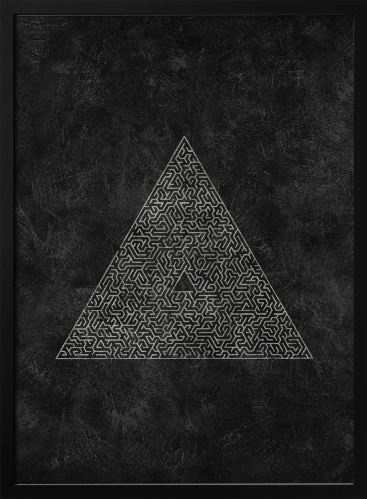Poster - The Pyramid Maze Escape dark wood poster frame
