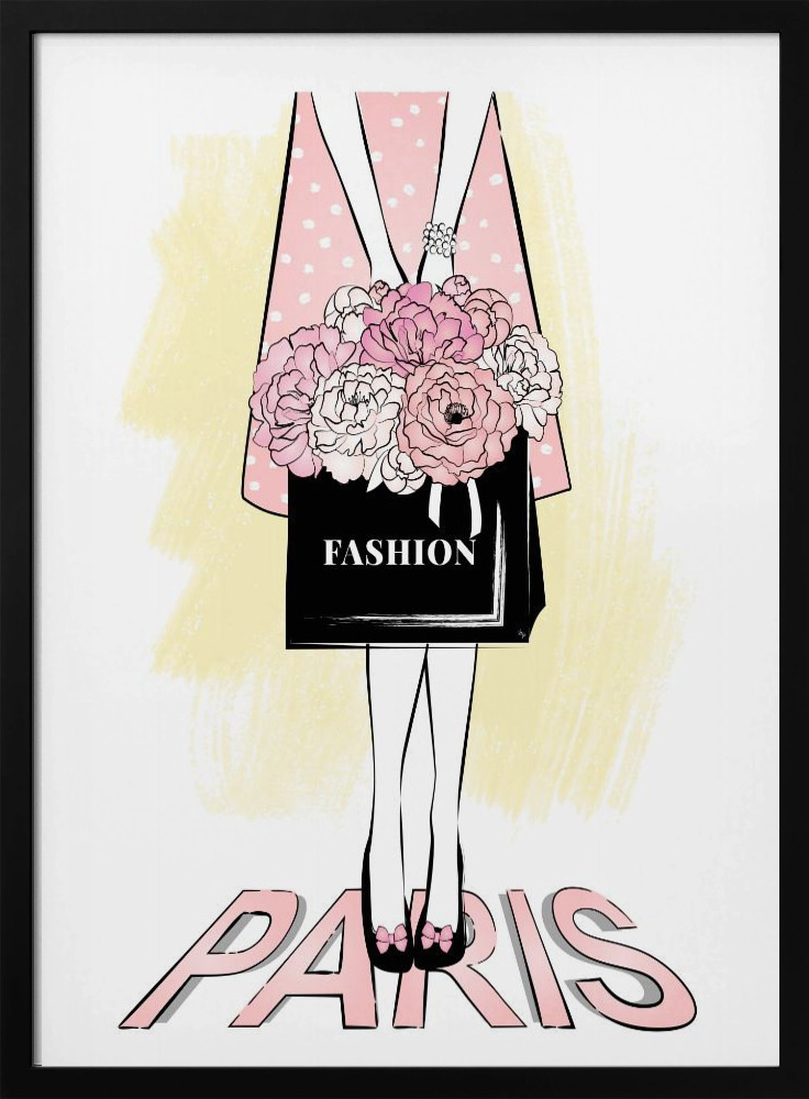 Poster - Fashion Girl posterframe van donker hout