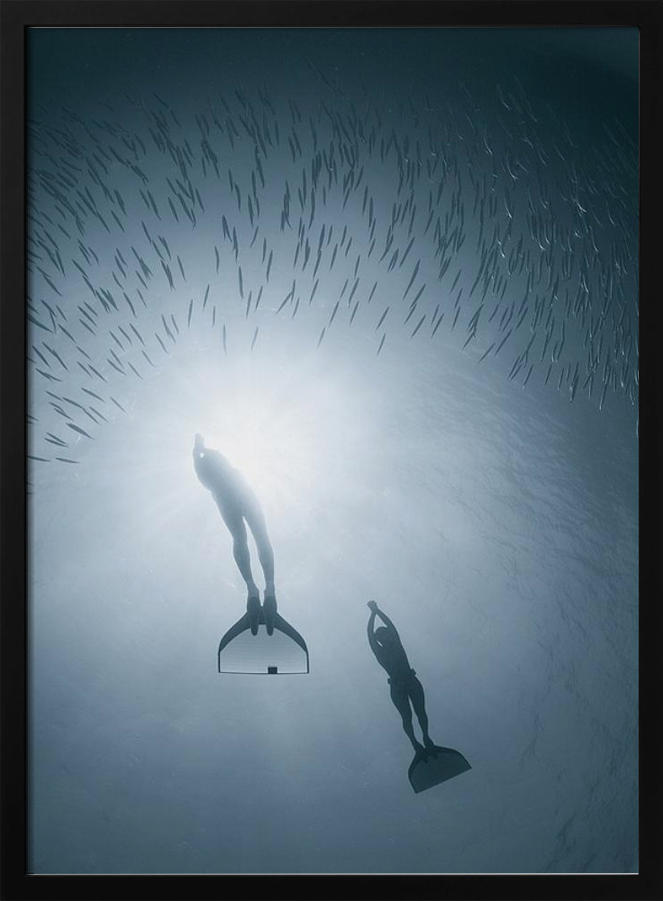 Poster With nature as one - Affisch posterram i mörkt trä