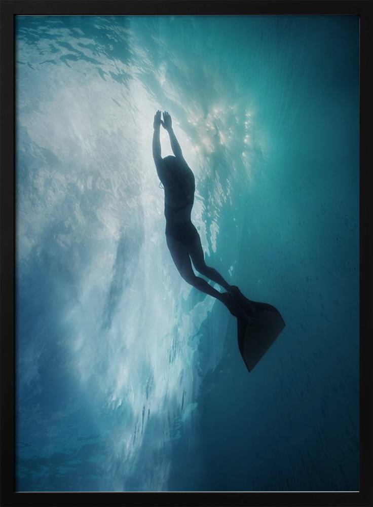 Póster - Sky dive marco para póster de madera oscura