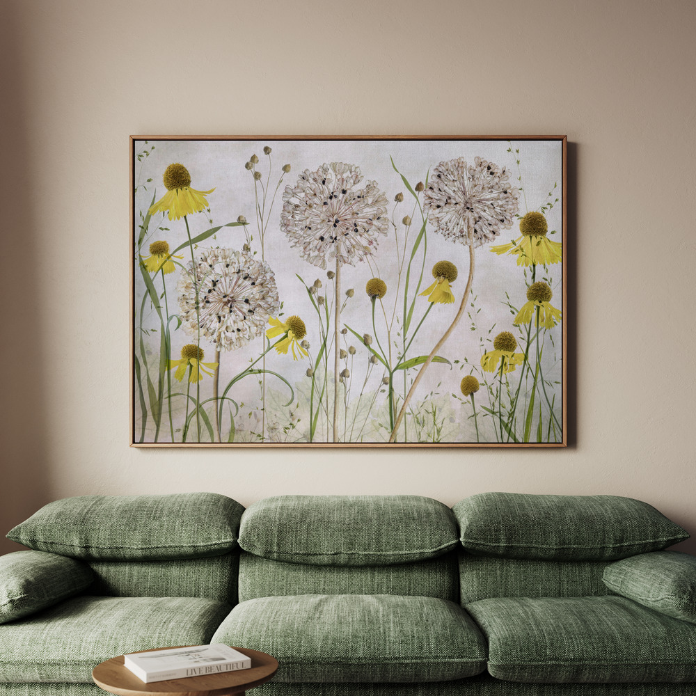 Canvastavla Alliums and heleniums - Tavla - 100x70