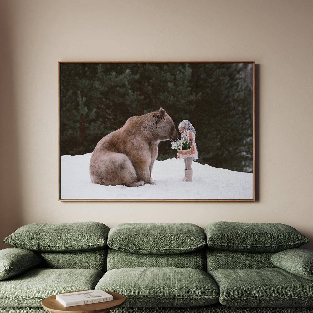 Canvastavla The sitting bear - Tavla - 100x70