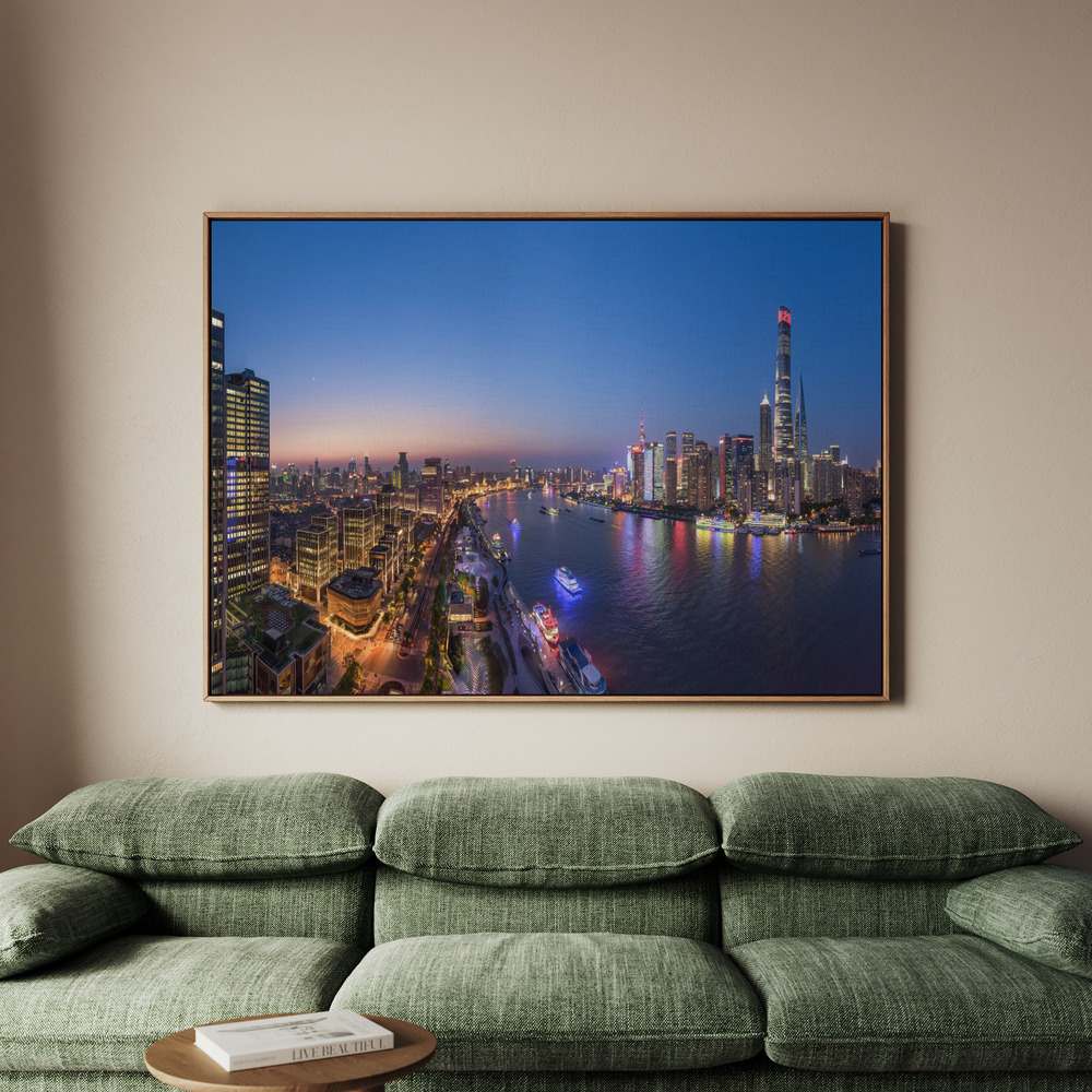 Canvastavla The Blue Hour in Shanghai - Tavla - 100x70