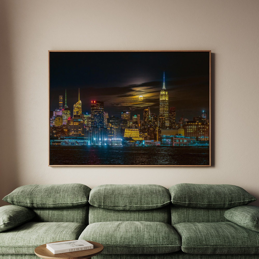 Canvastavla Super Blue Moon 2018, New York City - Tavla - 100x70