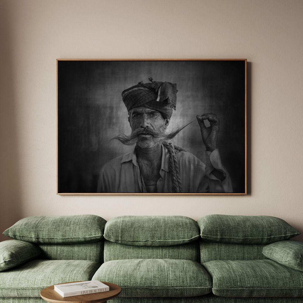 Canvastavla Old Rajasthani man - Tavla - 70x50