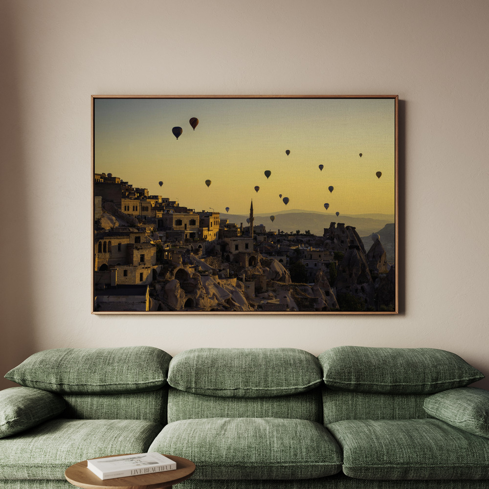 Canvastavla Sunrise over Cappadocia - Tavla - 100x70