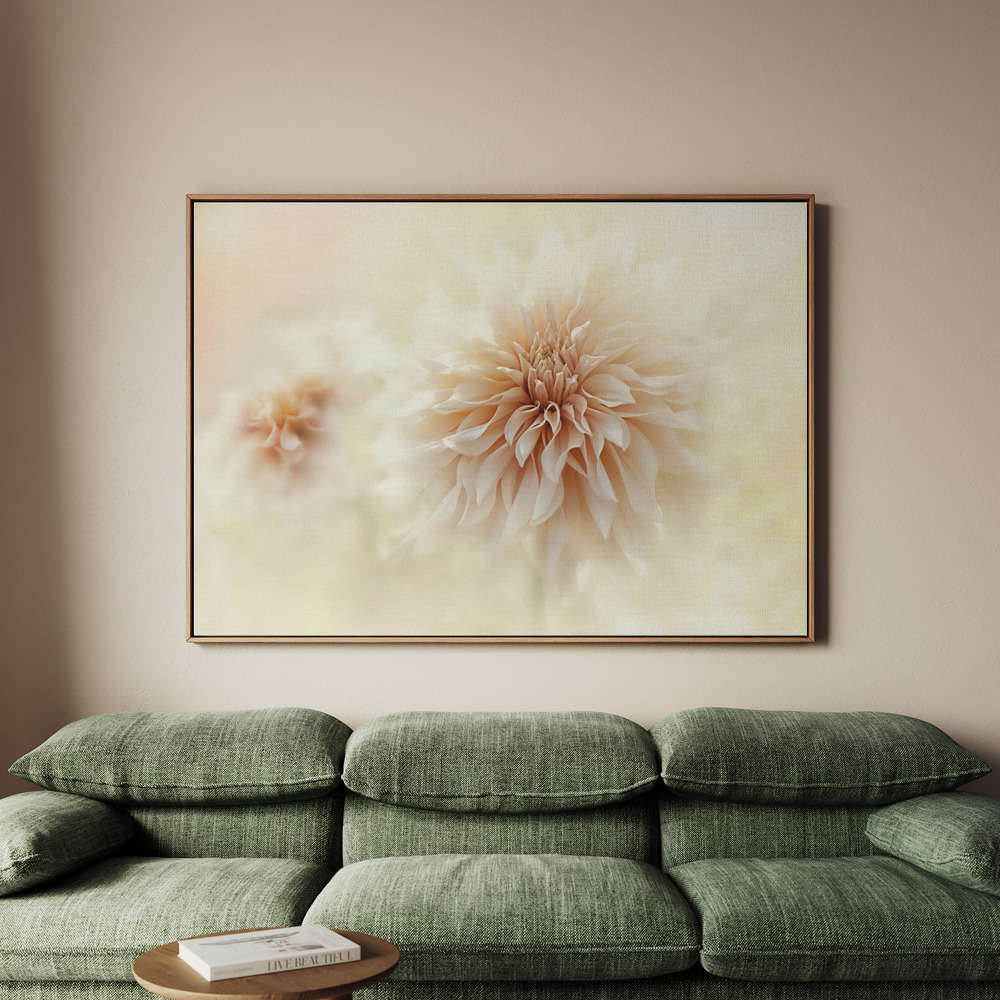 Canvastavla Cafe 'Au lait' Dahlia - Tavla - 100x70