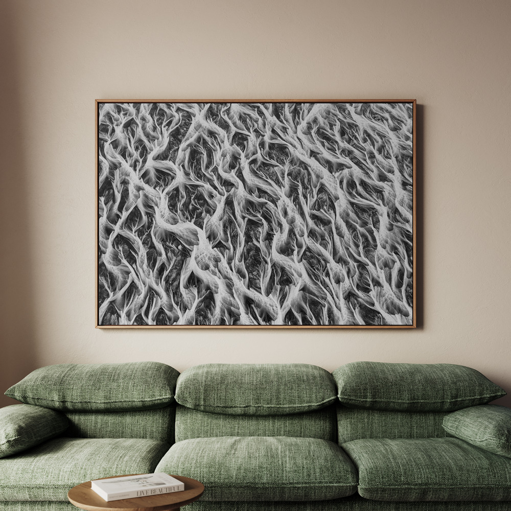 Canvastavla Wide river shapes - Tavla - 100x70