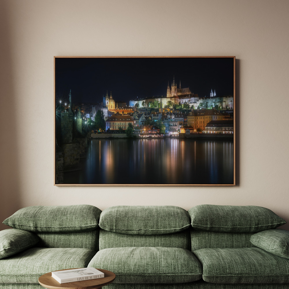 Canvastavla Prague at night - Tavla - 70x50