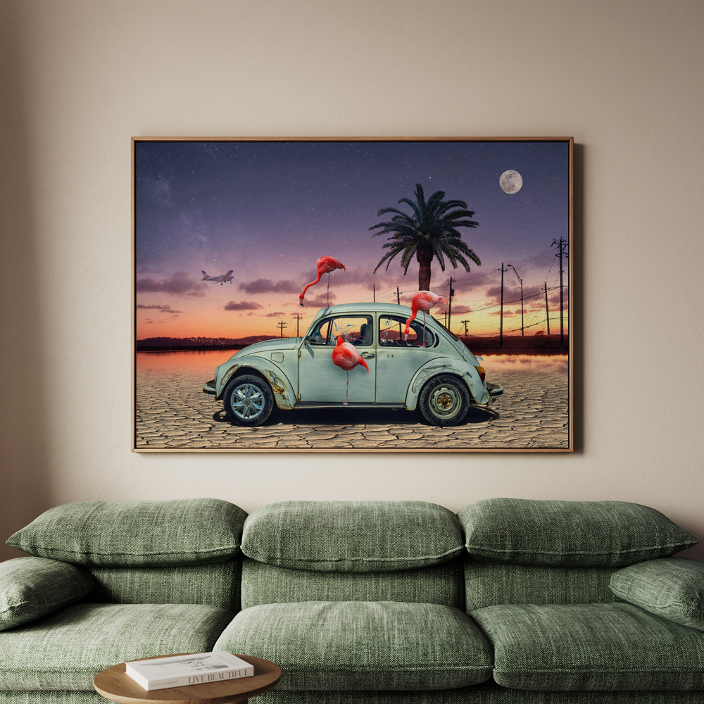 Canvastavla Flamingos Ate My Car - Tavla - 70x50