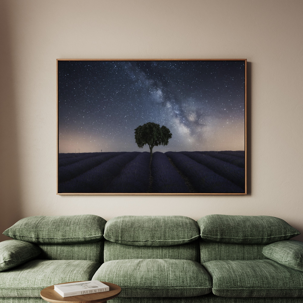 Canvastavla Tree and Milky Way - Tavla - 100x70