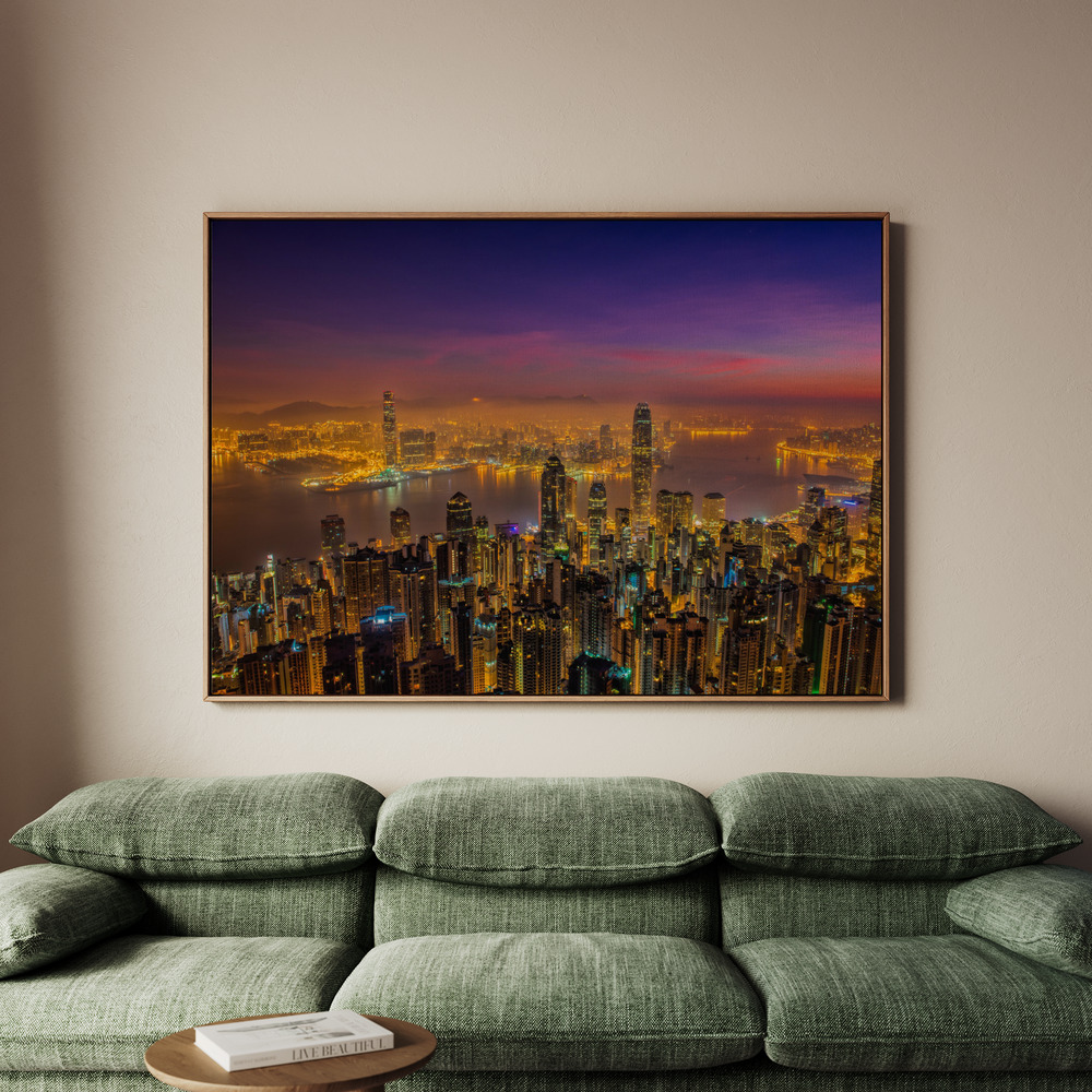 Canvastavla Hong Kong sunrise - Tavla - 100x70