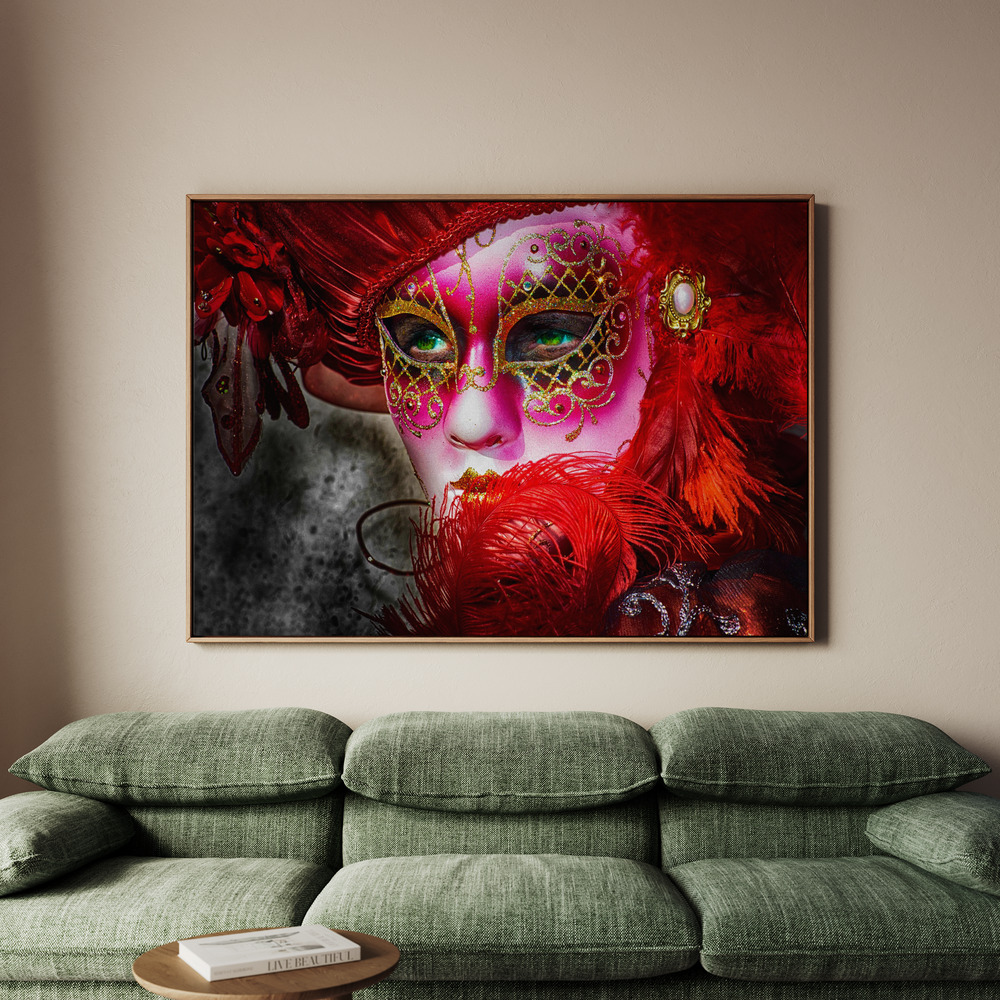 Canvastavla Green eyes and the mask - Tavla - 150x100