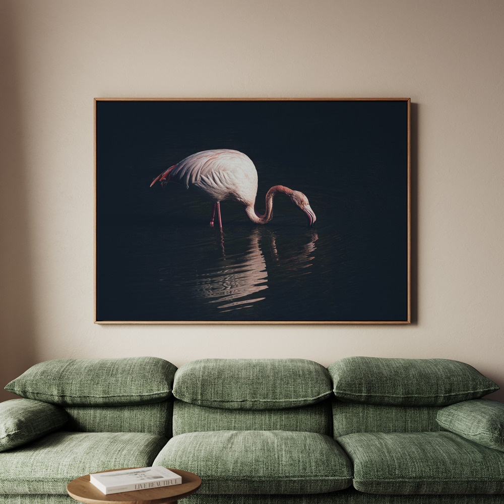 Canvastavla Enlighted flamingo - Tavla - 70x50