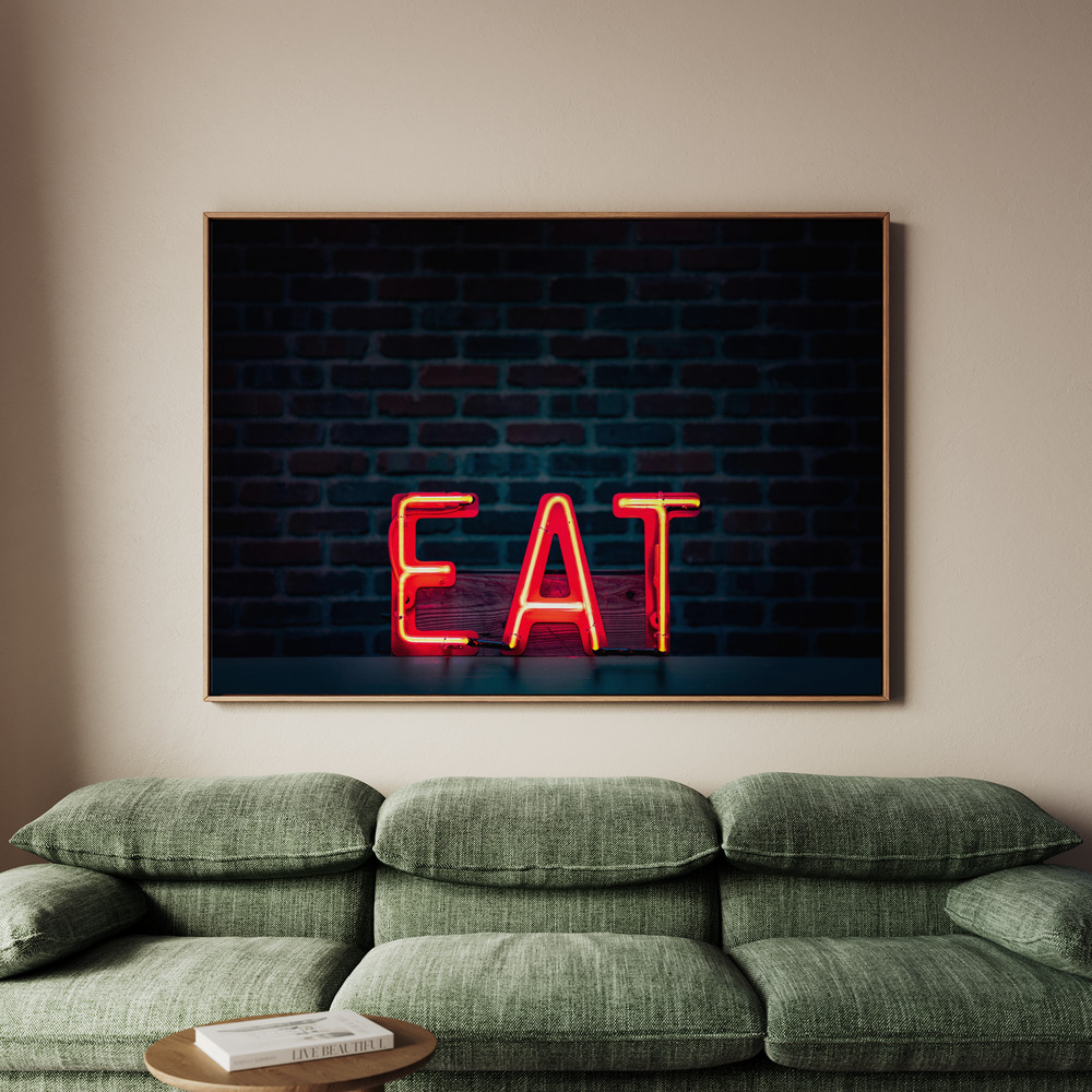 Canvastavla Eat in Neon - Tavla - 150x100