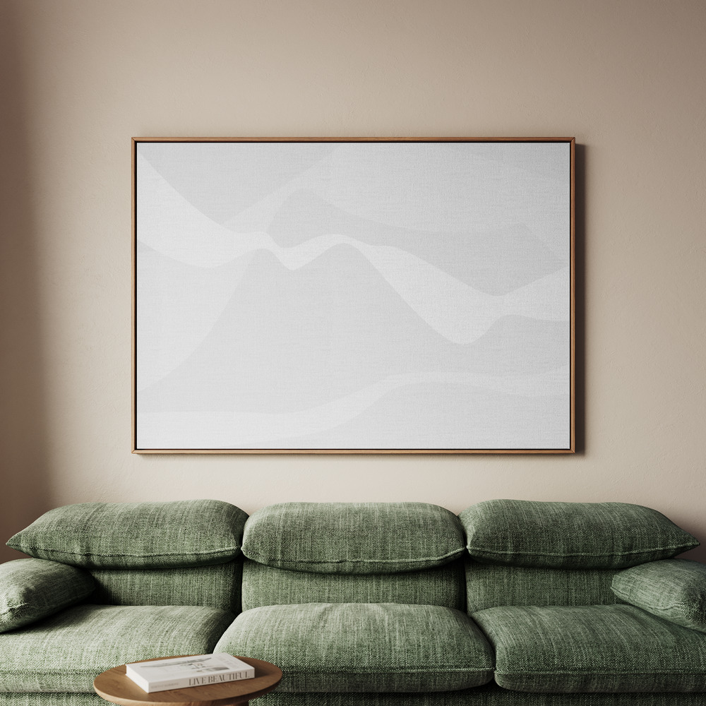 Canvastavla Mountain Waves Light Gray - Tavla - 100x70