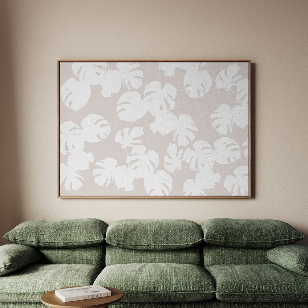 Canvastavla Monstera Leaves White - Tavla - 100x70