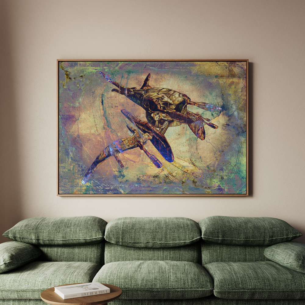 Canvastavla Space ship art - Tavla - 150x100